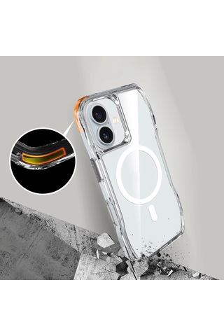 Apple Uyumlu iPhone 16 Kılıf Magsafe Şarj Özellikli Airbagli Şeffaf Redclick İncek Kapak