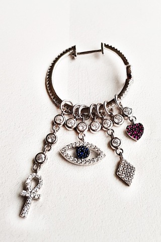 MorMajor Silver Tekli Ithal Halka Sallantılı Figürlü Gümüş Küpe-7336