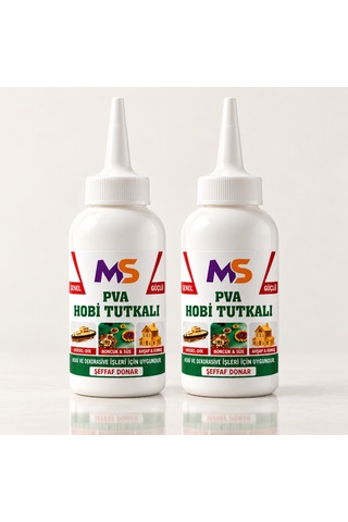 2 Adet Pva Hobi Tutkalı 150 Gram Şeffaf Hazır Ahşap Karton Kumaş Kağıt Uygulama Maket Yapıştırıcısı