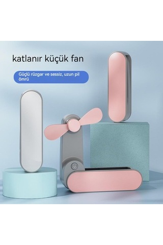 Bigsharp Yeni Mini Usb El Katlanır Küçük Fan Taşınabilir Dilsiz Küçük Fan Şarj Hazinesi Ikisi Bir Arada Yaratıcı  3530 Beyaz