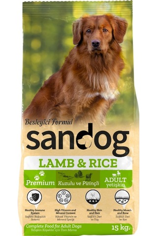 Sandog Kuzu & Pirinçli Yetişkin Köpek Maması 15 KG