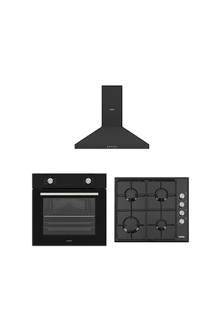 Vestel AF-4661 YS AO-6004 YS-DG AD-60030 S Piramit Siyah Pratik Ankastre Set
