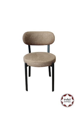 Evko Mobilya Smart Sandalye, Mutfak Salon Sandalyesi, 2 Adet Sandalye, Metal Sandalye, Yemek Sandalyesi, Otel Cafe Restoran Sandalyesi Kahverengi