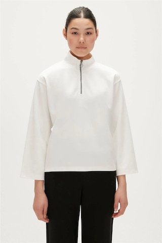 Bad Bear Lexi Half-zip Off-white Beyaz Yarım Fermuarlı Kadın Sweatshirt Siyah