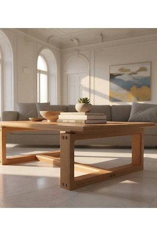 Ginza Orta Sehpa Masif Ağaç 120 X 80 Meşe