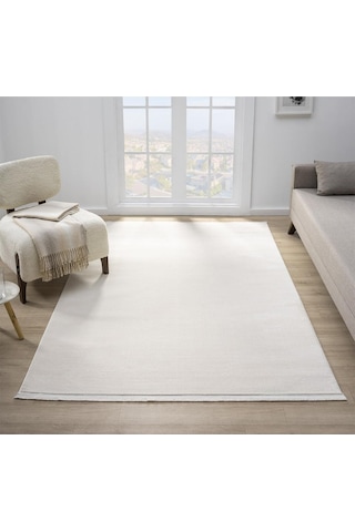 Mariesse Home Artes Serisi Bambu Dokulu Modern Sık Dokuma Koridor Kesme Yolluk Dokuma Makine Halısı Krem