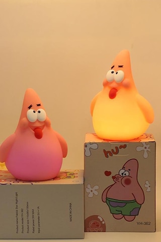 Patrick Çocuk Gece Lambası Yumuşak Dokunmatik Rgb Renk Modlu Çocuk Odası Lambası Çok Renkli