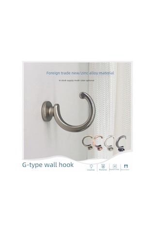 Ranyeek Alüminyum Perde Duvar Kancısı, Yaylı Form, Zırhlı Ve Şık Dekor, Kolay Kurulum, Piyano Siyahı, 2 Adet/çift, Toptan Satış