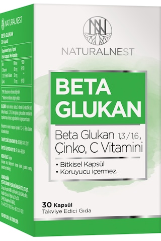Natural Nest 13/16 Beta Glukan Çinko Vitamin C İçeren Takviye E