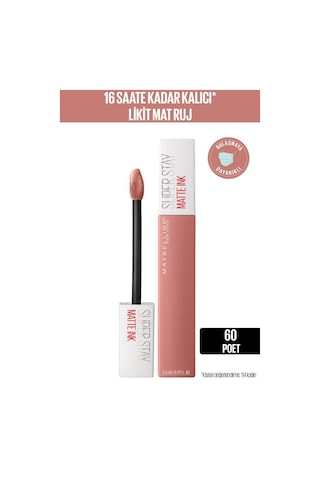 Maybelline New York Super Stay Matte Ink Likit Ruj 60 Poet