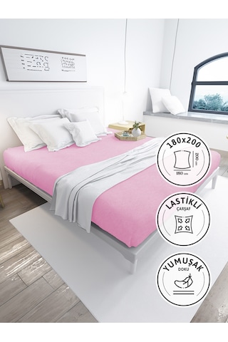 Favora Battal Boy Lastikli Penye Çarşaf - Pudra