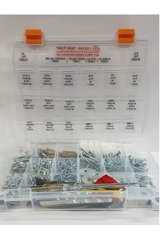 Vida -Dübel-Pul-Çivi -Hırdavat Seti 607 Parça Kullanışlı Set