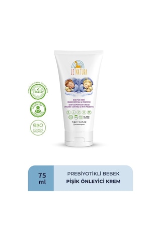 Le Natura Organik Vegan ve Prebiyotikli Bebek Pişik Kremi 75 ML