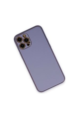 Apple iPhone Uyumlu Uyumlu 12 Pro Kılıf Coco Deri Silikon Kapak - Açık Lila Renkli