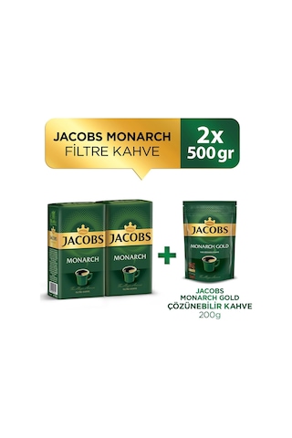 Jacobs Monarch Filtre Kahve 2 x 500 G + Jacobs Monarch Filtre Kahve 200 G