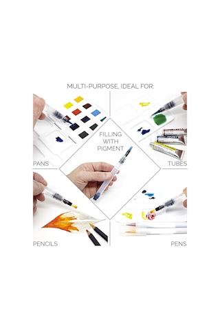 Hannah Su Hazneli Sulu Boya Fırçası 6'lı Paket