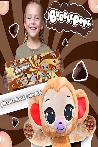 Bubble Pops Chunky Cocoa Monkey: Kokusuyla Büyüleyen Şişme Peluş Maymun