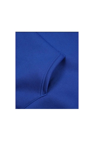 Herkesemoda Yıldız Baskı Detaylı İçi Polarlı Kapüşonlu Sweatshirt Mavi