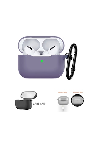 Airpods Pro 2 Uyumlu Premium Lansman Kılıf Kadife İç Astarlı Darbe Emici Silikon Soo-156 Pembe
