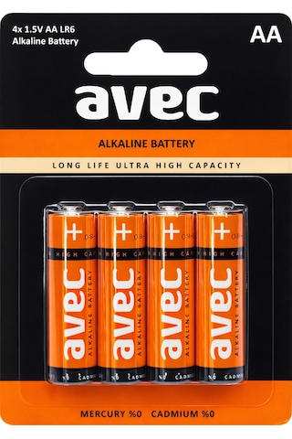 Avec 4lü Aa Lr6 Alkaline Kalın Kalem Pil Alkalin Saat Pili Alkali Pil 1.5v