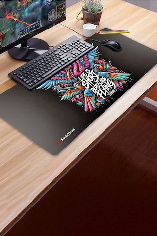 Sonictouch Ultragrand Life İs Short Birds Are Flying Grafiti Xxl Sıvı Geçirmez Gamer Klavye Mouse Pa Mousepad