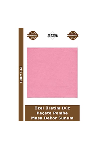 Özel Üretim Düz Peçete Pembe Masa Dekor Sunum