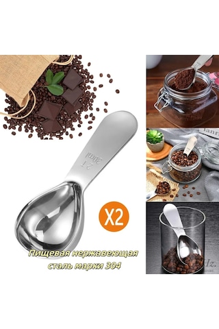 Ximistore9 304 Paslanmaz Çelik 2 Adet 30ml Ölçü Kaşığı Seti - Kahve, Çay, Şeker, Un İçin Hassas Ölçüm, Kolay Temizleme Gümüş