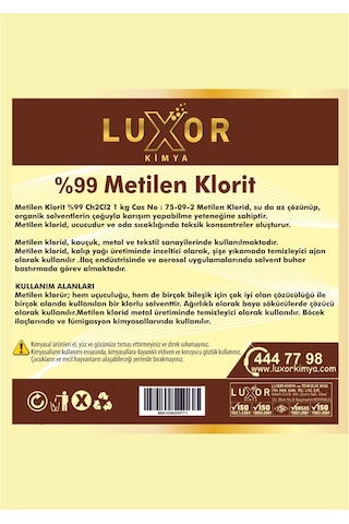Luxor Kimya %99 Metilen Klorit 6 Kg