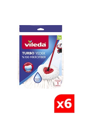 Vileda Turbo Üçgen Başlık Mikrofiber Yedek Paspas 6'lı