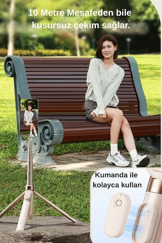Wearfitpro Otomatik Açılır Manyetik Telefon Tripodu Uzaktan Kumandalı Selfie Çubuğu Cep Telefonu Tutucu Standı