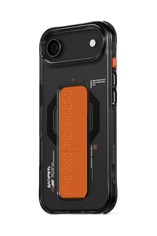 Apple Uyumlu iPhone 17 Air Kılıf M-safe Şarj Özellikli Airbag Tasarımlı Standlı Skinarma Haxa Kapak Füme Füme