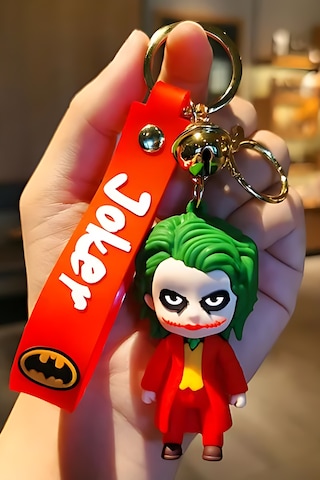 Joker Kırmızı Figürü Anahtarlık Aksesuar Çanta Süsü Silikon 3d Aksiyon Figürü