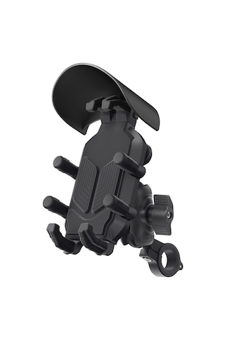 Tenfowee Motorsiklet Tutucu: Cs-1988a1 Cnc Ayarlanabilir Sekiz Kollu Telefon Askısı, Hırsızlık Önleyici Kilitli Siyah