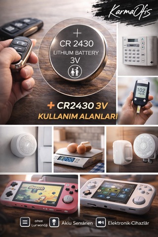 Cr2430 3v Lityum Düğme Pil Araç Kumandası, Akıllı Sensör, Tartı Ve Elektronik Cihaz Pili