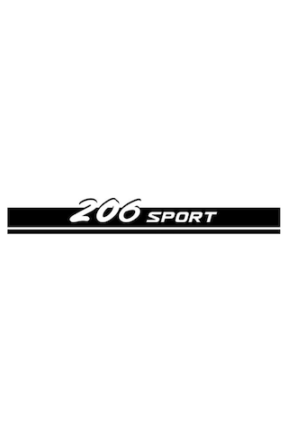 Peugeot 206 Sport Yazılı Ön Kaput Sticker Etiket Modeli