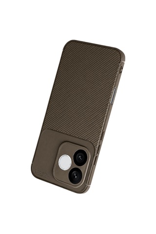 Newface - 408 - Huawei Honor 600 Lite Auto Focus Karbon Kapak - Csmo-tex - - Kahverengi