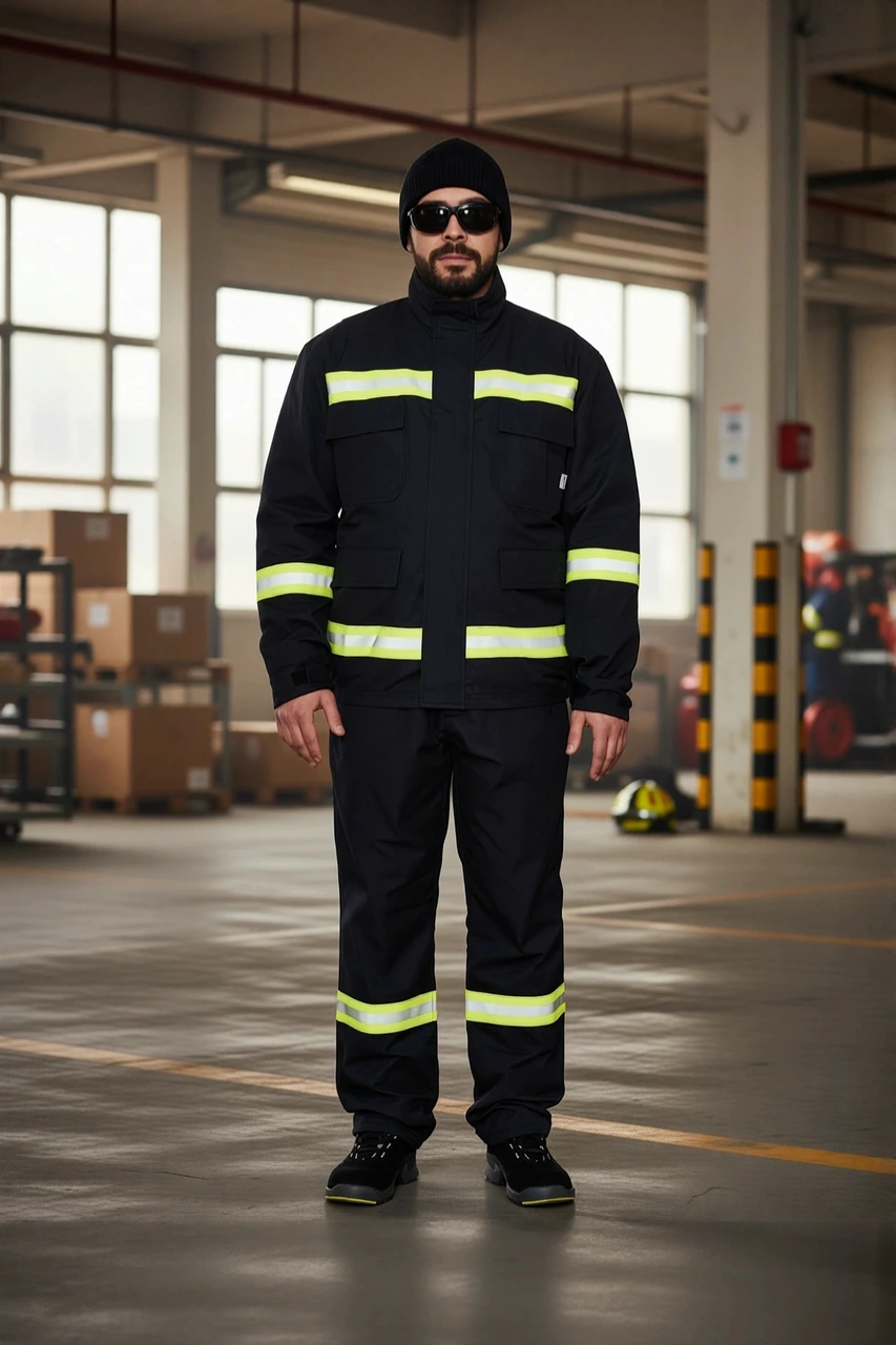 Alev Almaz İş Güvenliği Takımı Yangın Giysisi 10031 Projacket Koruma Smy Yüksek Lacivert