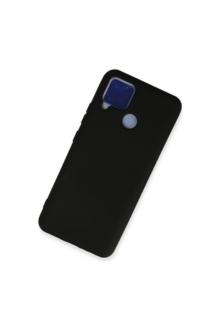 Cosmotex Newface Realme C15 Kılıf Nano İçi Kadife Silikon - Siyah Sıyah