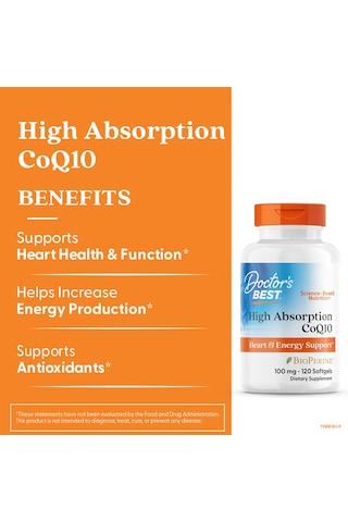 Doctor's Best High Absorption Coq10 With Bioperine 100 Mg 120 Softgels Usa Menşeii Dmmedicineden