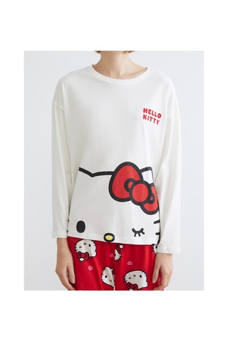 Lcw Young Kırmızı Hello Kitty Baskılı Kadın Pijama Takımı