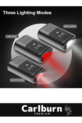 Premium Kablosuz Oto Araç Mini 4000mah Powerbank 150 Psı Işıklı Aydınlatmalı Oto Hava Kompresörü