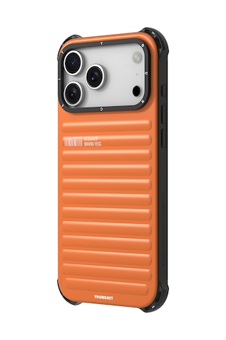 İphone 17 Pro Max Uyumlu Kılıf Mat Renkli Tasarım Youngkit True Color Serisi Kapak Turuncu Turuncu