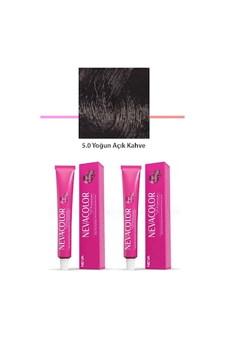 2 Li Set Premium 5.0 Yoğun Açık Kahve - Kalıcı Krem Saç Boyası 2 X 50 G Tüp