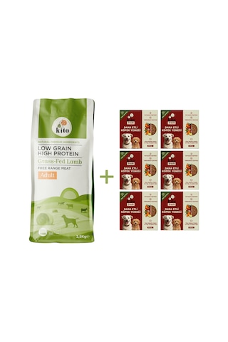 Kito Kuzu Etli Mini Irk Yetişkin Köpek Maması 2500 G + Kito Fresh Dana Etli Köpek Yemeği 6'lı