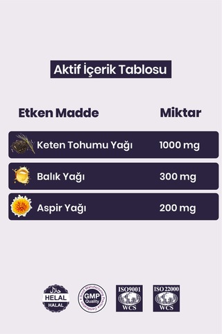 Keten Tohumu Yağı Yumuşak Kapsül - 60 Kapsül