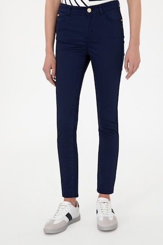 U.S. Polo Assn. Kadın Lacivert Toothpick Fit Kanvas Pantolon 50299110-VR033