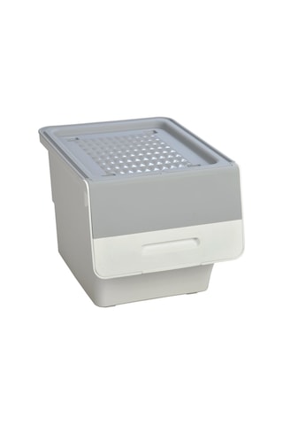 Motek Mt07 Tekerlekli Eşya Ve Erzak Kutusu 3katlı 3x12 Lt Organiz Beyaz - Gri