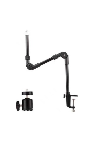 Pazly Altın Katlanabilir Metal Masa Standı 3kg Kapasite 1/4 Vida Adaptörlü Işık/kamera/telefon Uyumlu