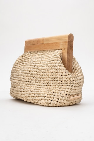 Dericlub Kadın Handmade Hasır Bohem Clutch El Çantası Zy 25009 Bej