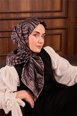 Silk Home Tivil İpek Eşarp Ist 11495 - 01 Füme Zebra Desen Füme